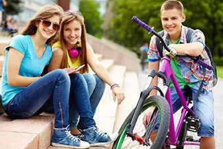 young teens hanging out